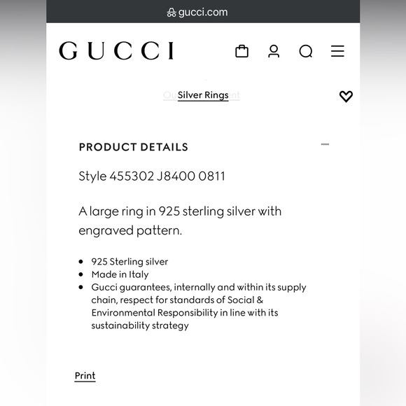 Gucci Interlocking G ring - size 6 1/2 - Picture 9 of 9